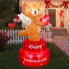 image:imageOurWarm 6FT Valentine Inflatables Outdoor Decorations Rotating Angel Bear Valentines Inflatables with Wings Cute Valentines Day Blow up Inflatable with LED Lights for Yard Lawn Party Wedding Decor6FT Valentines Inflatable Bear