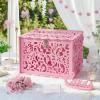 image:imageOurWarm Black Wedding Card Box with Lock Elegant PVC Card Boxes for Wedding Decorations for Reception Secure amp Versatile Gift Boxes Ideal as Honeymoon Fund Box for Parties and EventsPink