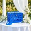 image:imageOurWarm Black Wedding Card Box with Lock Elegant PVC Card Boxes for Wedding Decorations for Reception Secure amp Versatile Gift Boxes Ideal as Honeymoon Fund Box for Parties and EventsBlue