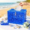 image:imageOurWarm Black Wedding Card Box with Lock Elegant PVC Card Boxes for Wedding Decorations for Reception Secure amp Versatile Gift Boxes Ideal as Honeymoon Fund Box for Parties and EventsBlue
