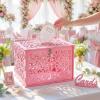 image:imageOurWarm Black Wedding Card Box with Lock Elegant PVC Card Boxes for Wedding Decorations for Reception Secure amp Versatile Gift Boxes Ideal as Honeymoon Fund Box for Parties and EventsPink