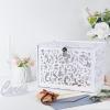 image:imageOurWarm Black Wedding Card Box with Lock Elegant PVC Card Boxes for Wedding Decorations for Reception Secure amp Versatile Gift Boxes Ideal as Honeymoon Fund Box for Parties and EventsWhite