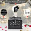 image:imageOurWarm Black Wedding Card Box with Lock Elegant PVC Card Boxes for Wedding Decorations for Reception Secure amp Versatile Gift Boxes Ideal as Honeymoon Fund Box for Parties and EventsBlack
