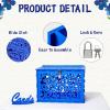 image:imageOurWarm Black Wedding Card Box with Lock Elegant PVC Card Boxes for Wedding Decorations for Reception Secure amp Versatile Gift Boxes Ideal as Honeymoon Fund Box for Parties and EventsBlue