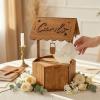 image:imageOurWarm Brown Wood Wishing Well Wedding Card Box for Reception Rustic Wooden Boxes Money Gift Card Box for Party Wedding Decorations Birthday amp Baby Shower DecorBrown