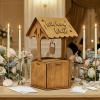image:imageOurWarm Brown Wood Wishing Well Wedding Card Box for Reception Rustic Wooden Boxes Money Gift Card Box for Party Wedding Decorations Birthday amp Baby Shower DecorBrown