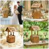 image:imageOurWarm Brown Wood Wishing Well Wedding Card Box for Reception Rustic Wooden Boxes Money Gift Card Box for Party Wedding Decorations Birthday amp Baby Shower DecorBrown