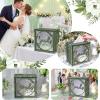 image:imageOurWarm Green Wedding Card Box for Receptions PVC Gift Card Box for Wedding with Acrylic Windows Envelope Money Gift Box for Anniversary Bridal Baby Showers Graduation Birthday Party