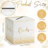image:imageOurWarm Wedding Card Box with Gold Glitter  White Paper Cards Box with Gold Foil Lettering Elegant Reception Card Holder for Wedding Bridal Shower amp Party Decor