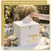 image:imageOurWarm Wedding Card Box with Lock Sage Green Acrylic Card Box for Wedding with 3D Raised Lettering Large Envelope Money Gift Card Box for Party Graduation Birthday Baby Shower Wedding DecorationsWhite