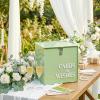 image:imageOurWarm Wedding Card Box with Lock Sage Green Acrylic Card Box for Wedding with 3D Raised Lettering Large Envelope Money Gift Card Box for Party Graduation Birthday Baby Shower Wedding DecorationsSage Green