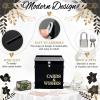 image:imageOurWarm Wedding Card Box with Lock Sage Green Acrylic Card Box for Wedding with 3D Raised Lettering Large Envelope Money Gift Card Box for Party Graduation Birthday Baby Shower Wedding DecorationsBlack