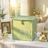 image:imageOurWarm Wedding Card Box with Lock Sage Green Acrylic Card Box for Wedding with 3D Raised Lettering Large Envelope Money Gift Card Box for Party Graduation Birthday Baby Shower Wedding DecorationsSage Green