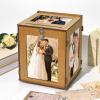 image:imageOurWarm Wooden Wedding Card Box with Picture Frame Large Gift Card Box for Wedding Reception Rotatable Envelope Money Card Box for Party Graduation Birthday Baby Shower Wedding Decorations