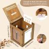 image:imageOurWarm Wooden Wedding Card Box with Picture Frame Large Gift Card Box for Wedding Reception Rotatable Envelope Money Card Box for Party Graduation Birthday Baby Shower Wedding Decorations