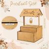 image:imageOurWarm Wooden Wishing Well Wedding Card Box with Lock amp Flower Trough Brown Wedding Card Boxes for Reception Rustic Box for Cards at a Party for Birthday Graduation Baby Shower Reception Decor