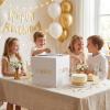image:imageWedding Card Box with Gold Foil Lettering White Thickened Cardboard Money Gift Card Holder Large Envelope Card Box for Reception Bridal Shower Anniversary Birthday Graduation Party Decor