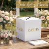 image:imageWedding Card Box with Gold Foil Lettering White Thickened Cardboard Money Gift Card Holder Large Envelope Card Box for Reception Bridal Shower Anniversary Birthday Graduation Party Decor