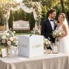 image:imageWedding Card Box with Gold Foil Lettering White Thickened Cardboard Money Gift Card Holder Large Envelope Card Box for Reception Bridal Shower Anniversary Birthday Graduation Party Decor