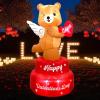 image:imageOurWarm 6FT Valentine Inflatables Outdoor Decorations Rotating Angel Bear Valentines Inflatables with Wings Cute Valentines Day Blow up Inflatable with LED Lights for Yard Lawn Party Wedding Decor6FT Valentines Inflatable Bear