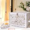 image:imageOurWarm Black Wedding Card Box with Lock Elegant PVC Card Boxes for Wedding Decorations for Reception Secure amp Versatile Gift Boxes Ideal as Honeymoon Fund Box for Parties and EventsWhite