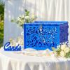 image:imageOurWarm Black Wedding Card Box with Lock Elegant PVC Card Boxes for Wedding Decorations for Reception Secure amp Versatile Gift Boxes Ideal as Honeymoon Fund Box for Parties and EventsBlue