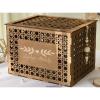 image:imageOurWarm Customized Wedding Card Box with Lid Wooden Hollow Rattan Pattern Card Box for Wedding Reception Rustic Money Card Holder Envelope Box for Wedding Graduation Baby Shower Party Decor