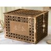 image:imageOurWarm Customized Wedding Card Box with Lid Wooden Hollow Rattan Pattern Rustic Envelope Money Card Box for Wedding Graduation Party Baby Shower DecorB