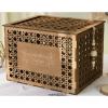 image:imageOurWarm Rustic Wedding Card Box with Lid Customized Wooden Hollow Rattan Pattern Money Envelope Card Box for Wedding Reception Graduation Party Baby Shower Decor