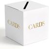 image:imageWedding Card Box with Gold Foil Lettering White Thickened Cardboard Money Gift Card Holder Large Envelope Card Box for Reception Bridal Shower Anniversary Birthday Graduation Party Decor