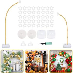 image:imageOurWarm Balloon Arch Kit with Balloon Pump Electric 82FT amp 5FT Gold Half Balloon Arch Stand with Base Free Bending Arch Frame Backdrop for Wedding Birthday Party Baby Shower Graduation DecorationGold Half Balloon Arch