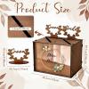 image:imageOurWarm Brown Wedding Card Box for Reception with Dual Slots Vintage Large Wooden Box with Lock and Divider Rustic Envelope Gift Card Box for Wedding Reception Table Decorations Bridal Shower