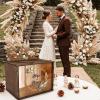 image:imageOurWarm Brown Wedding Card Box for Reception with Dual Slots Vintage Large Wooden Box with Lock and Divider Rustic Envelope Gift Card Box for Wedding Reception Table Decorations Bridal Shower