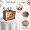 image:imageOurWarm Brown Wedding Card Box for Reception with Dual Slots Vintage Large Wooden Box with Lock and Divider Rustic Envelope Gift Card Box for Wedding Reception Table Decorations Bridal Shower