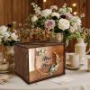 image:imageOurWarm Brown Wedding Card Box for Reception with Dual Slots Vintage Large Wooden Box with Lock and Divider Rustic Envelope Gift Card Box for Wedding Reception Table Decorations Bridal Shower