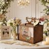 image:imageOurWarm Brown Wedding Card Box for Reception with Dual Slots Vintage Large Wooden Box with Lock and Divider Rustic Envelope Gift Card Box for Wedding Reception Table Decorations Bridal Shower