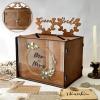 image:imageOurWarm Brown Wedding Card Box for Reception with Dual Slots Vintage Large Wooden Box with Lock and Divider Rustic Envelope Gift Card Box for Wedding Reception Table Decorations Bridal Shower