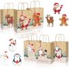 image:imageOurWarm 24 Pack Christmas Gift Bags with Matching Tags Kraft Holiday Gifts Bags with Festive Prints 9x7x4 Sturdy Christmas Goodie bags with Handle for Gifts to GiveParty FavorsGifts Wrapping