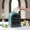 image:imageOurWarm Wooden Wedding Card Box for Party Navy Blue Gift Card Boxes with Acrylic Enamel Arch Window for Cards gift card box for Bridal Shower Baby Shower Graduation Party and Wedding Decor