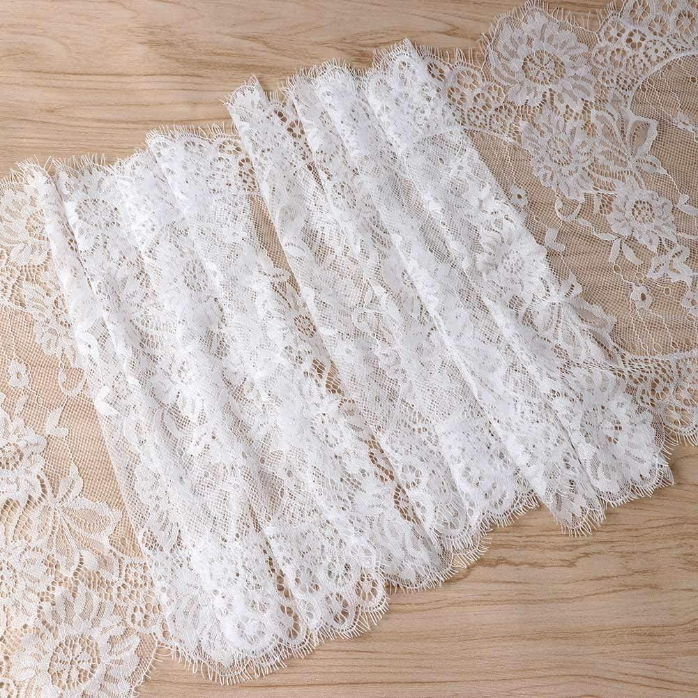 image:imageOurWarm 120in x 14in Vintage Wedding Lace Overlay Table Runner White Floral Lace Table Runners Chair Sash for Rustic Chic Boho Wedding Table Decor Baby amp Bridal Shower Party Decor