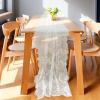 image:imageOurWarm 28 x 120 Inches Vintage Lace Wedding Table Runner White Floral Lace Table Runners for Rustic Chic Wedding Reception Table Decor Boho Wedding Bridal Shower Party Decorations