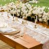 image:imageOurWarm 28 x 120 Inches Vintage Lace Wedding Table Runner White Floral Lace Table Runners for Rustic Chic Wedding Reception Table Decor Boho Wedding Bridal Shower Party Decorations