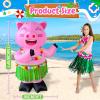 image:imageOurWarm 5FT Hawaiian Tropic Luau Party Decorations Inflatable Pig with Builtin LED Lights amp Blower Summer Blow Up Pig Dancing in Hula Skirt Tropical Inflatable for Yard Garden Beach Outdoor Decor