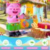image:imageOurWarm 5FT Hawaiian Tropic Luau Party Decorations Inflatable Pig with Builtin LED Lights amp Blower Summer Blow Up Pig Dancing in Hula Skirt Tropical Inflatable for Yard Garden Beach Outdoor Decor