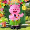 image:imageOurWarm 5FT Hawaiian Tropic Luau Party Decorations Inflatable Pig with Builtin LED Lights amp Blower Summer Blow Up Pig Dancing in Hula Skirt Tropical Inflatable for Yard Garden Beach Outdoor Decor