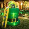 image:imageOurWarm 6FT St Patricks Day Inflatables Outdoor Decorations St Patricks Day Blow Up Inflatable Leprechaun Trap with Rainbow Pot of Gold Shamrock Ladder Saint Patricks Day Yard Garden Lawn Decor