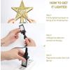image:imageOurWarm Christmas Tree Topper Lighted Star Tree Topper Gold Christmas Tree Star with Adjustable Rotating Magic Rainbow Projector Lights 3D Hollow Star Tree Topper for Christmas Tree Decorations