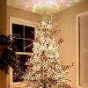 image:imageOurWarm Christmas Tree Topper Lighted Star Tree Topper Gold Christmas Tree Star with Adjustable Rotating Magic Rainbow Projector Lights 3D Hollow Star Tree Topper for Christmas Tree Decorations