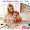 image:imageOurWarm Family Handprint Kit for 4 DIY Baby Handprint Set Keepsake Gifts with 50 PC Stickers amp 12 Paints Baby Footprint Kit Wooden Frame for New Parents Anniversary Newborn Adoption Day Gifts