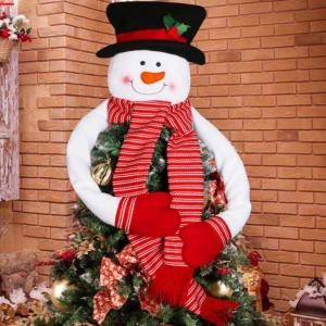 image:imageOurWarm Snowman Christmas Tree Topper Large Snowman Tree Topper with Top Hat Scarf Hugger for Christmas Holiday Winter Home Wonderland Party Decoration Ornament Supplies